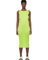 Issey Miyake Green Basics Maxi Dress Yellow