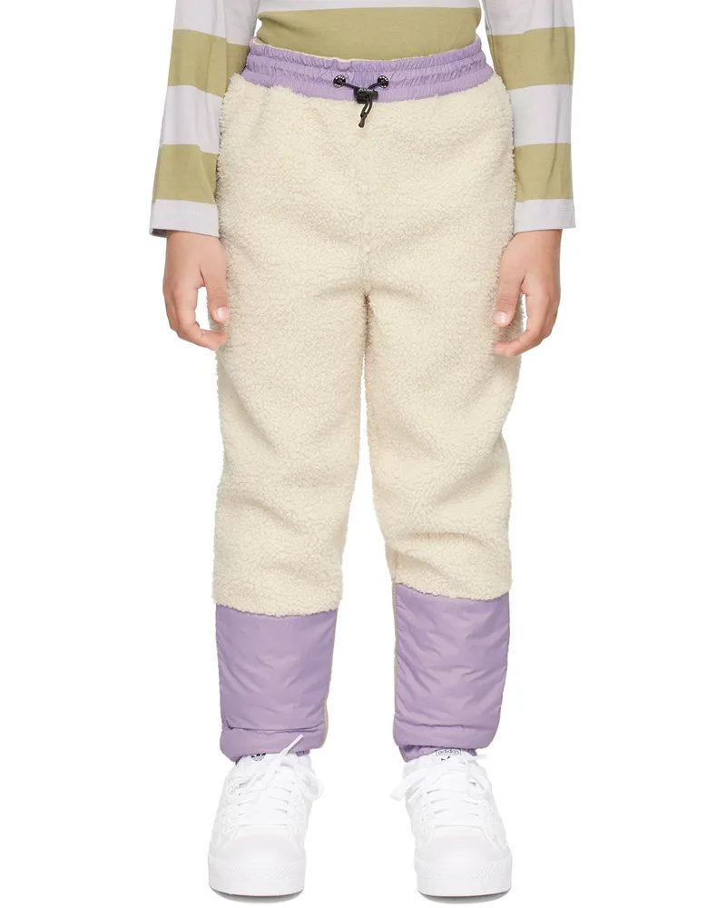K-Way Kids Purple & Off-White Paneled Lounge Pants A00