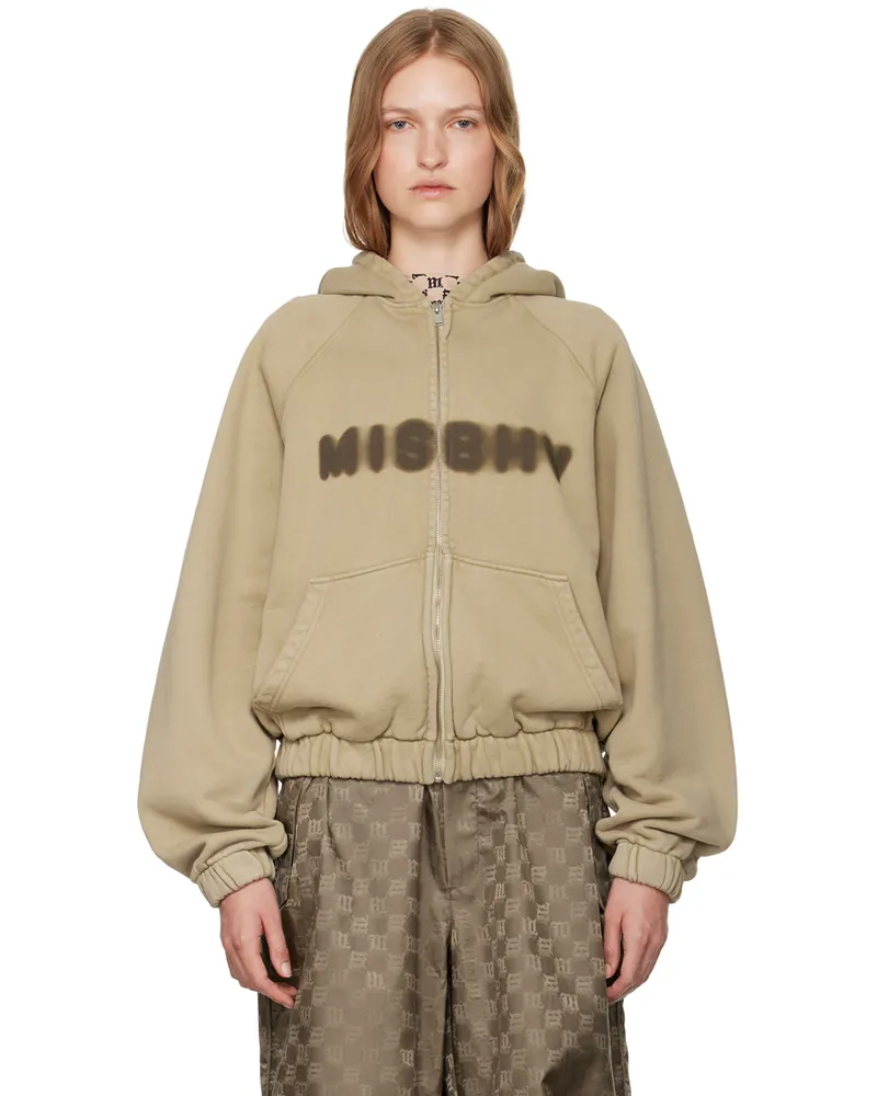 MISBHV Beige Community Zipped Hoodie Vintage