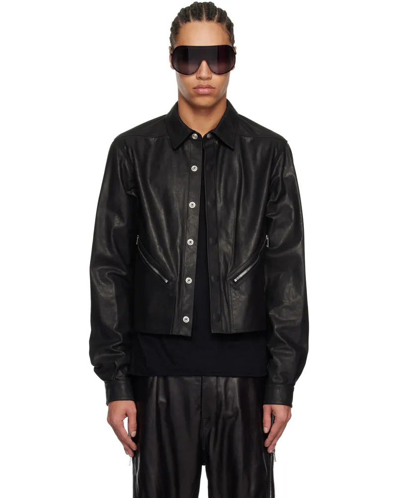 Rick Owens Black Hollywood Tour Alice Leather Jacket 09