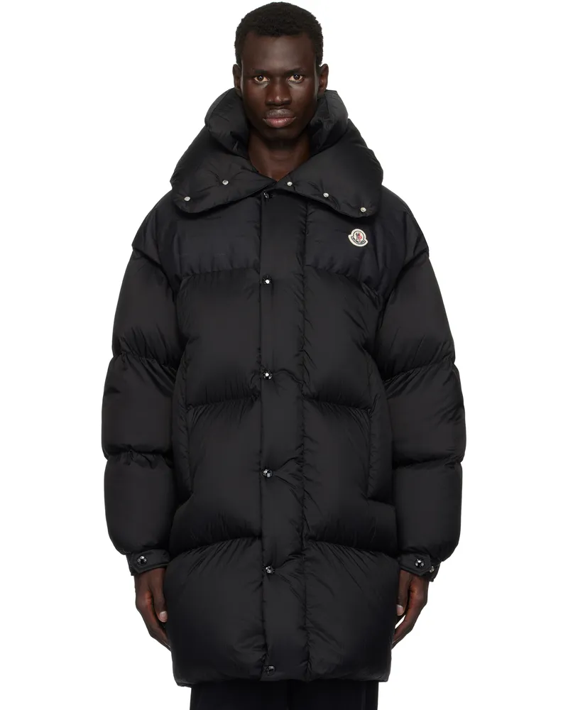 Moncler Black Verone Long Reversible Down Jacket Black