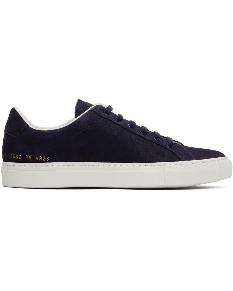 Common Projects Navy Retro Suede Sneakers 4928