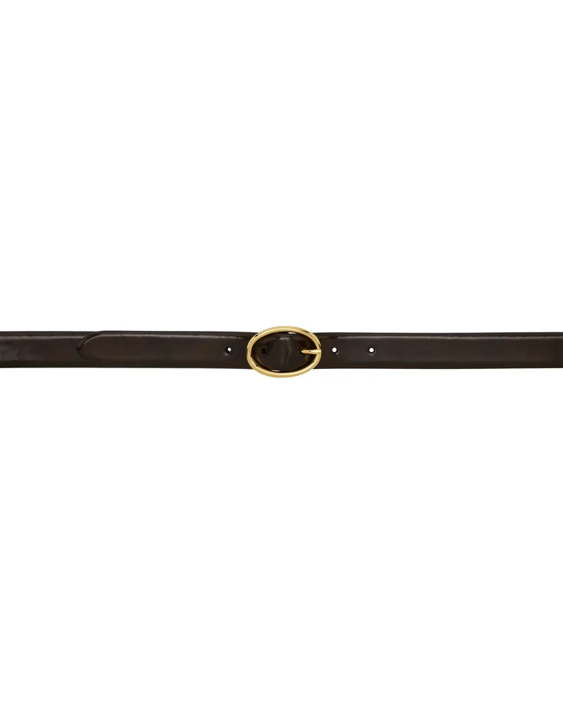 Anderson's Brown Skinny Oval Buckle Belt M1