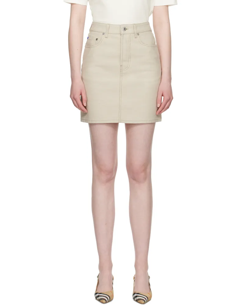 Burberry Beige EKD Denim Miniskirt Rubble