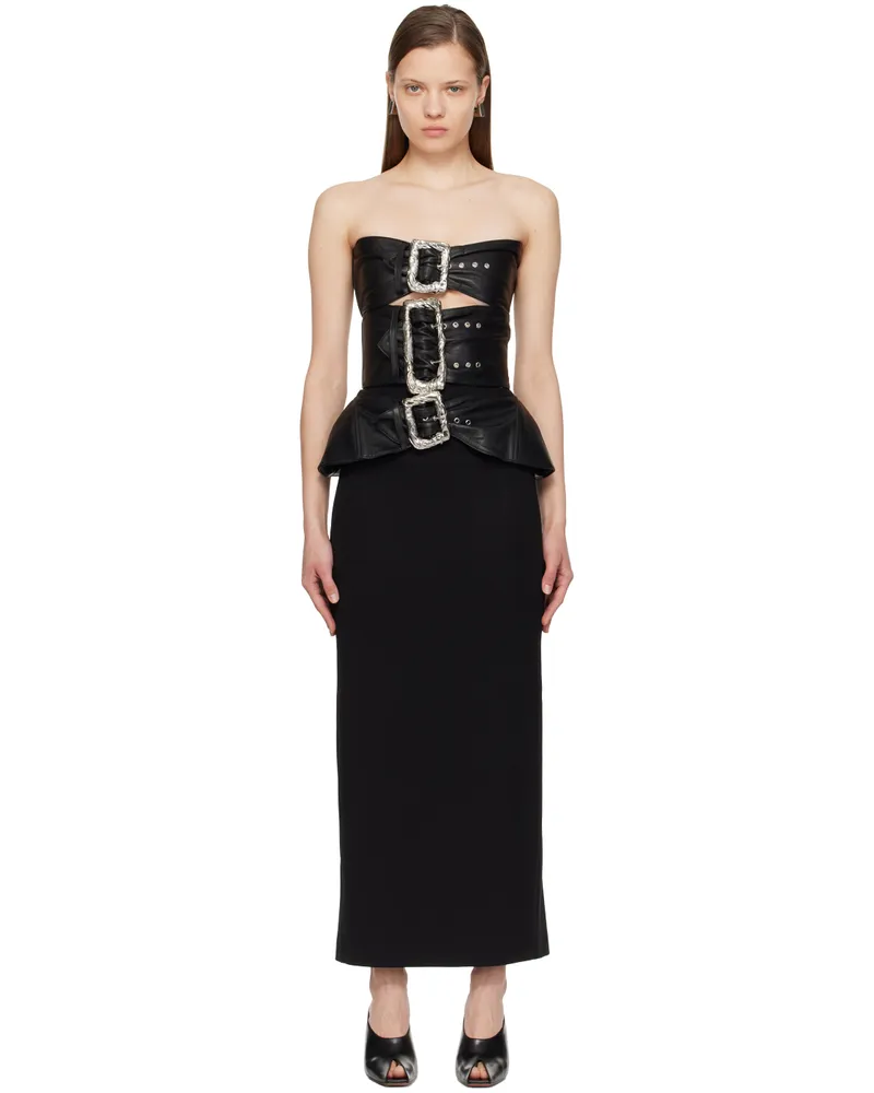 Jean Paul Gaultier Black Buckle Maxi Dress 00