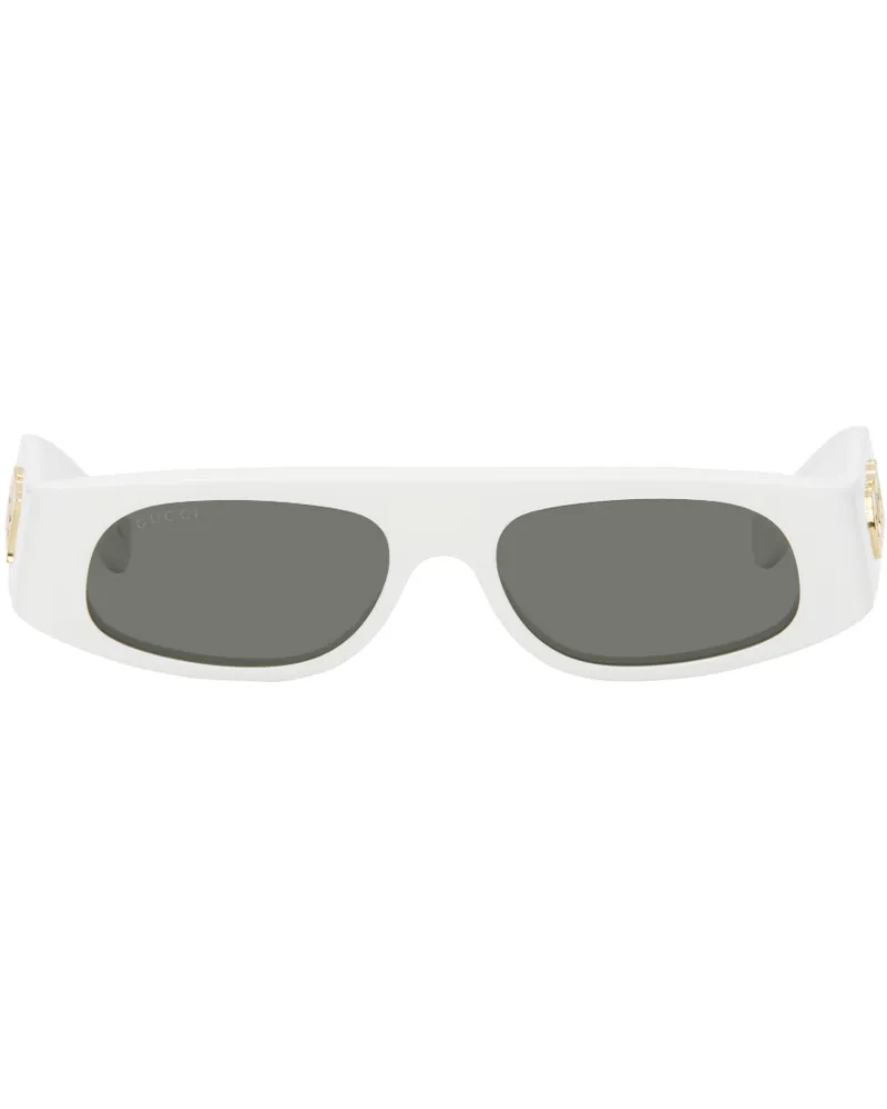 Gucci White Geometric Sunglasses 002