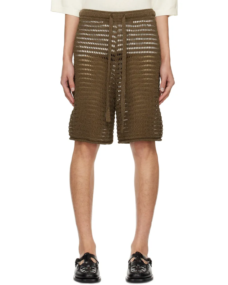 COMMAS Brown Drawstring Shorts Chocolate
