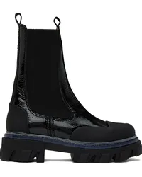 Ganni Black Cleated Chelsea Boots Black