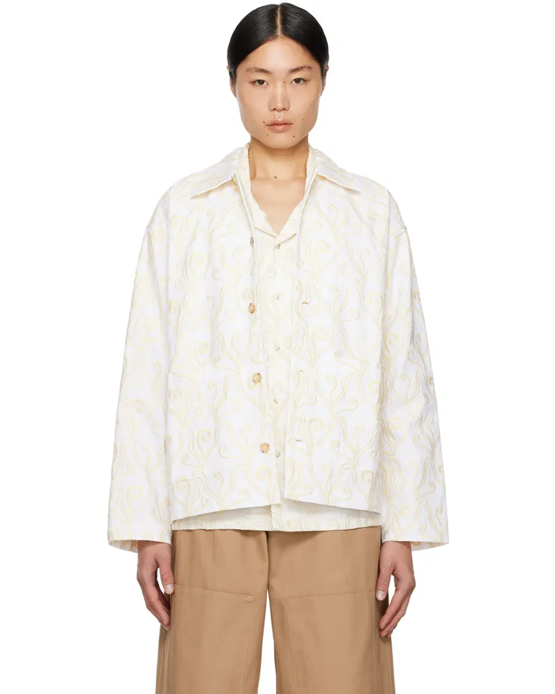 COMMAS Off-White Embroidered Currents Jacket Embroidered