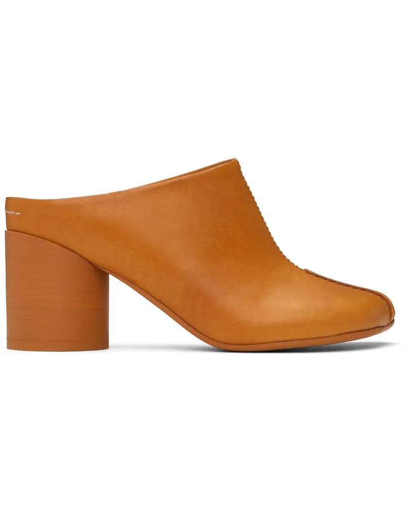 Maison Margiela Brown Shiny Vegetable Tanned Leather Mules T2222