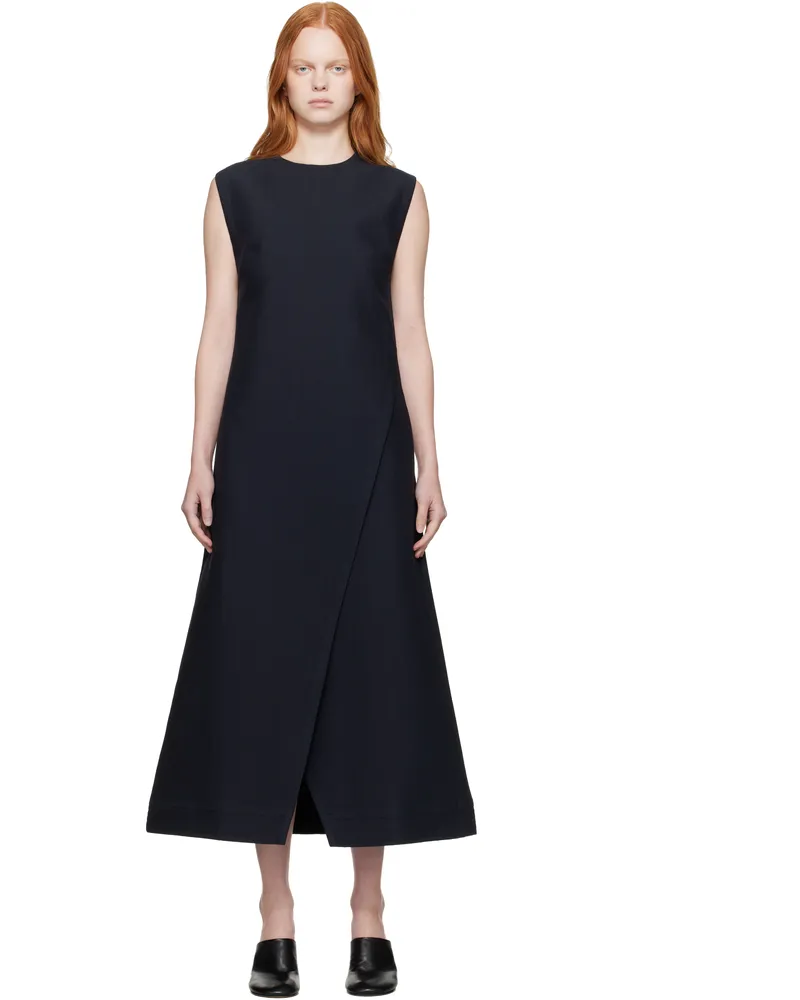Studio Nicholson Navy Corus Midi Dress Darkest