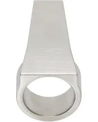 Rick Owens Silver Porterville Trunk Ring Palladio