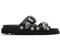 Black Buckle Sandals