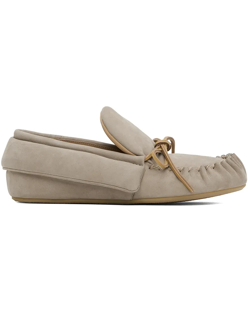 J.W.Anderson Taupe Suede Moc Loafers 19513-250-beige
