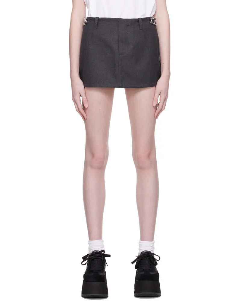 Marc Jacobs Gray 'The Pushlock' Miniskirt 015