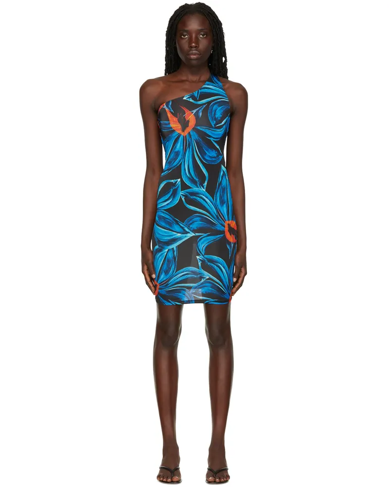 Louisa Ballou Blue Plunge Minidress Night