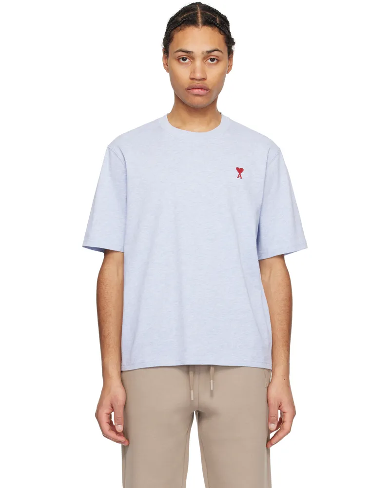 AMI Paris Blue Ami de Cœur T-Shirt Cashmere
