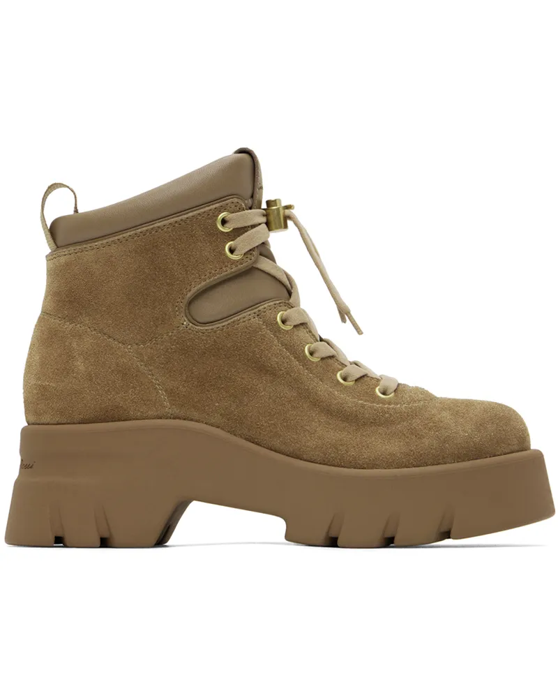 Gianvito Rossi Tan Vancouver Ankle Boots Camel+camel