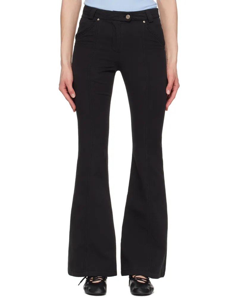 OPEN YY Black Bootcut Trousers Black