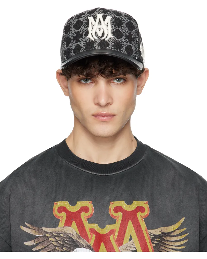 Amiri Black 'MA' Quad Denim Cap Black