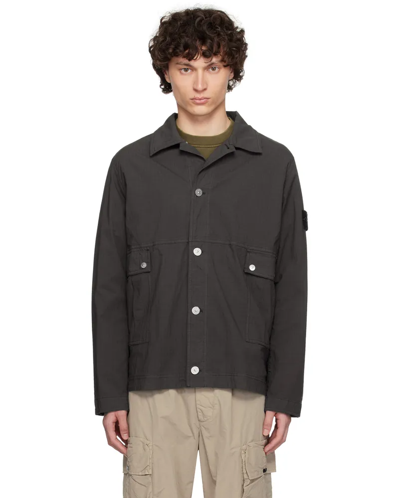 Stone Island Gray Mil-Spec Stretch Ripstop-TC Jacket V0065