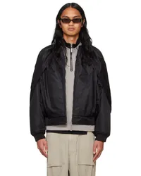 Spencer Badu Black Bubble Bomber Jacket Black