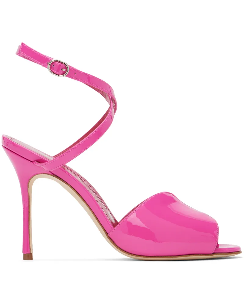 Manolo Blahnik Pink Hourani 105 Heeled Sandals 6713