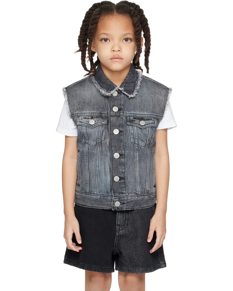 Maison Margiela Kids Gray Frayed Denim Vest M602