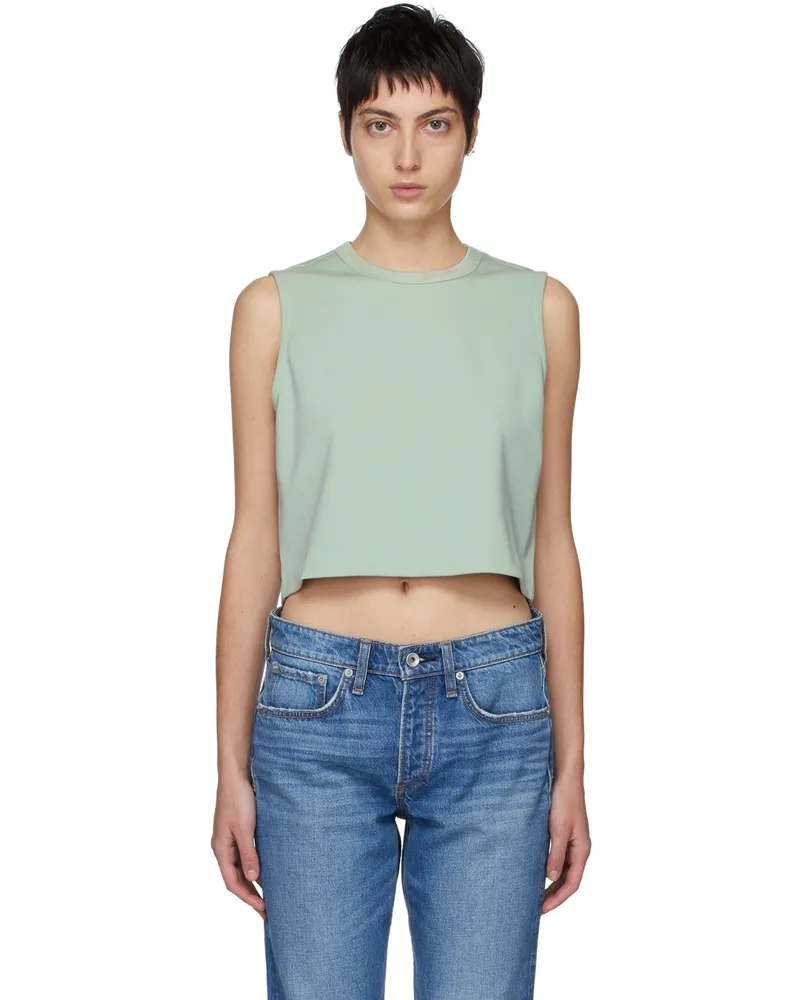 Rag & Bone Green Archetype Cropped Roxie Tank Top Sage