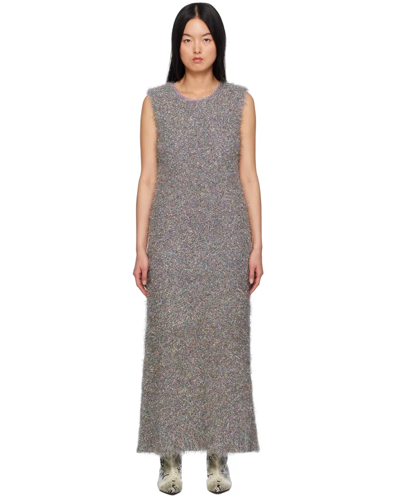 Jil Sander Silver Sparkling Maxi Dress 998