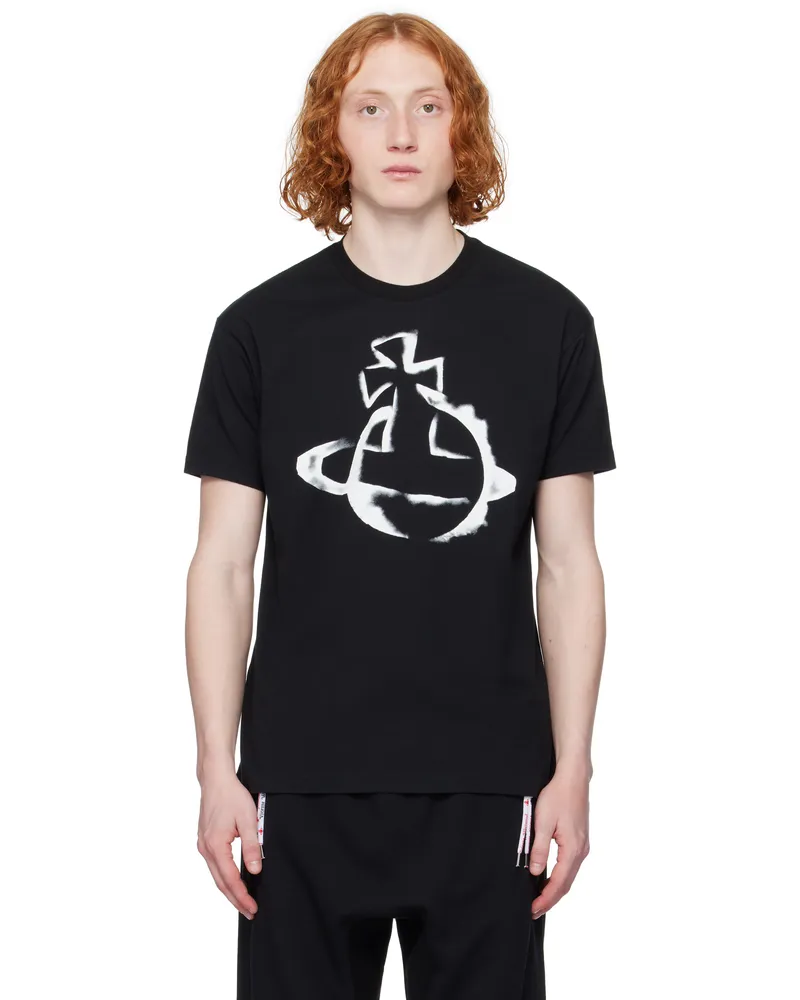 Vivienne Westwood Black Stencil Orb Classic T-shirt Ss25-n401