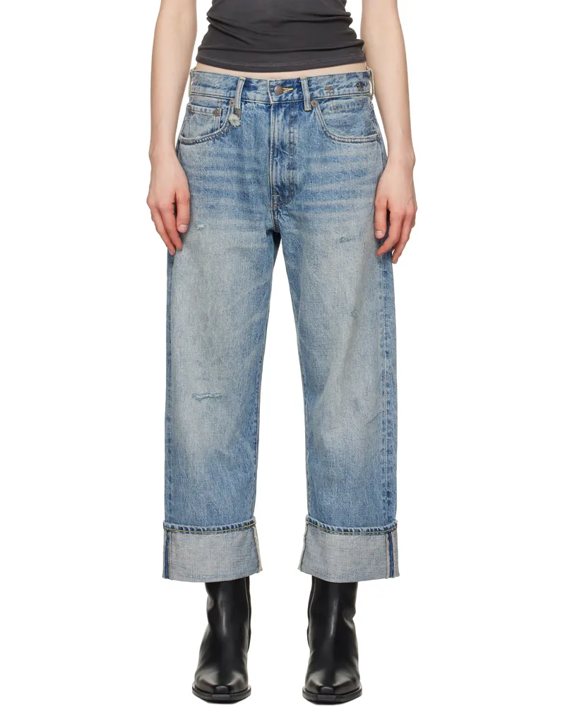 R13 Blue Cuffed X-Boyfriend Jeans Lena