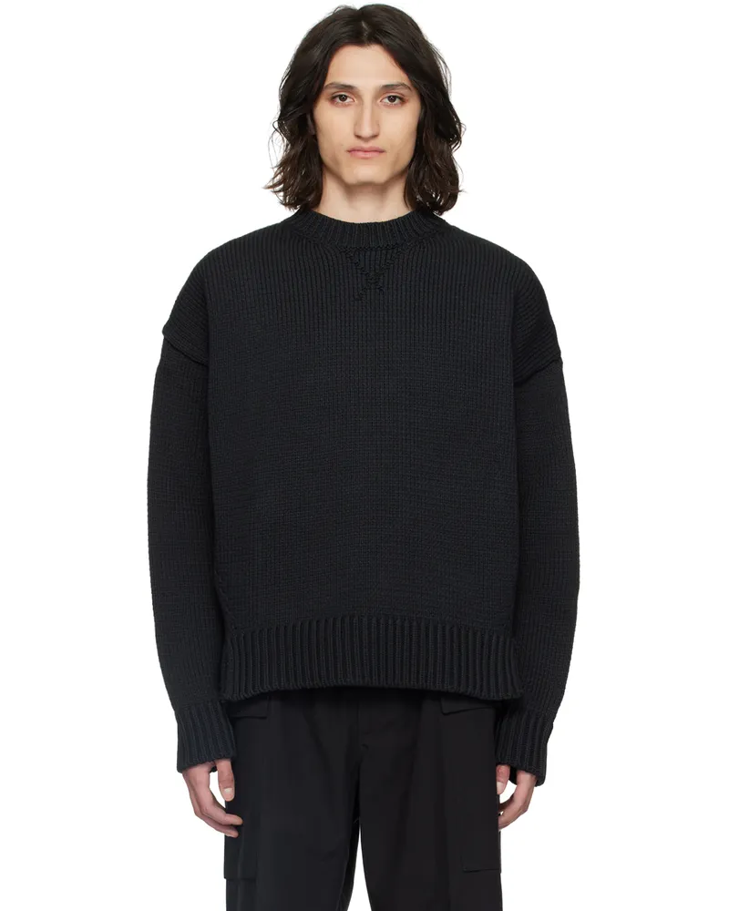 Jil Sander Black Crewneck Sweater 001
