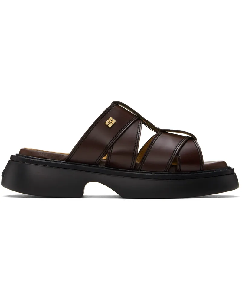 Ganni Brown Mule Sandals 890