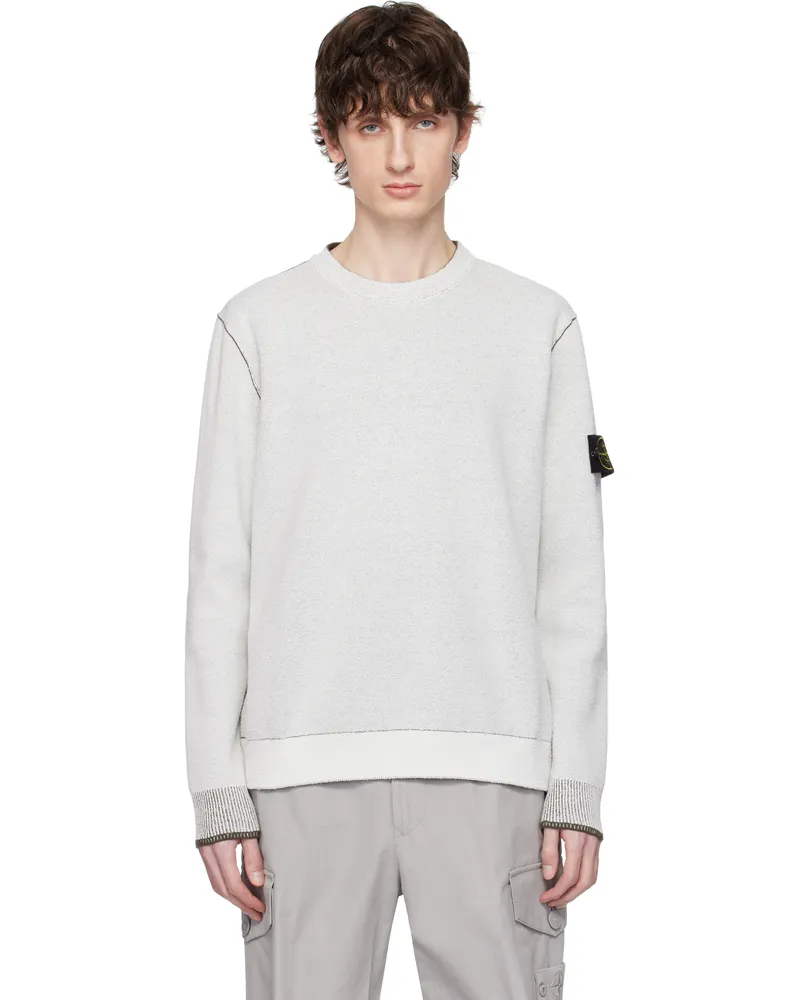 Stone Island Off-White Double Face Cotton & Nylon Sweater V0093