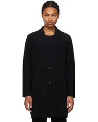 Issey Miyake Black Single-Breasted Coat 15-black