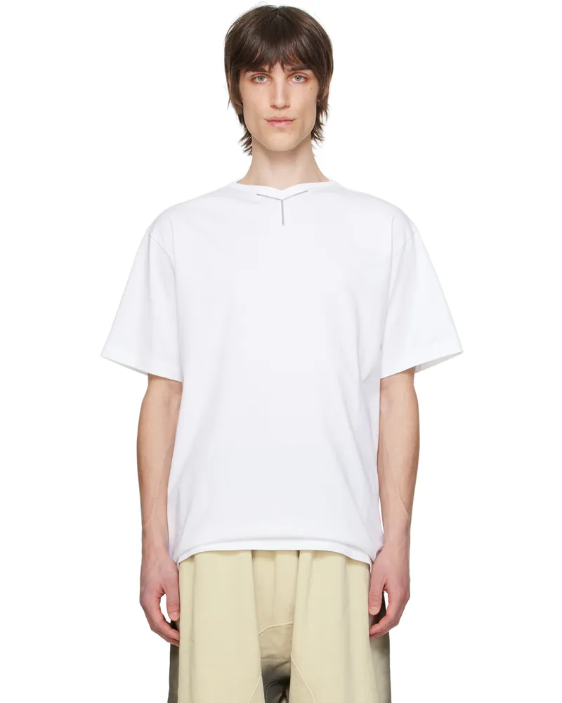 Y/PROJECT White V-Neck T-Shirt Optic
