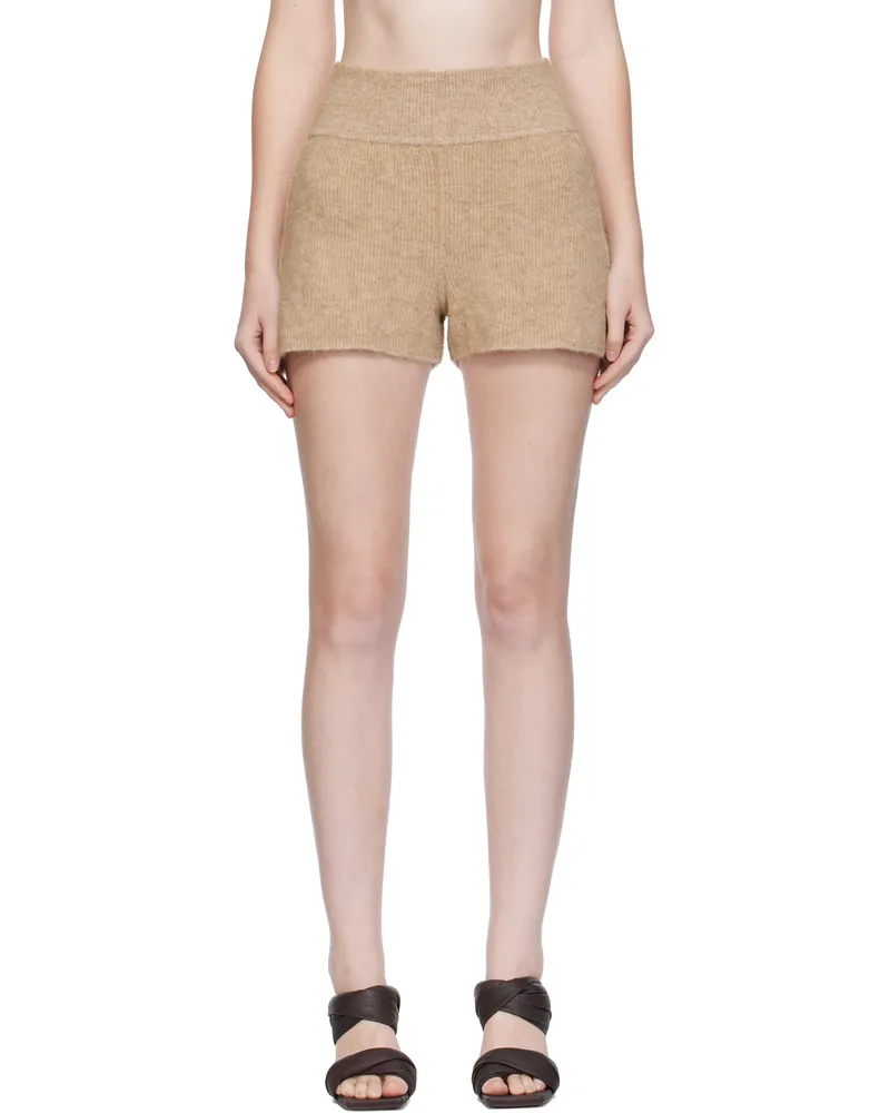 Rick Owens Beige Concordians Alpaca Knit Shorts 44