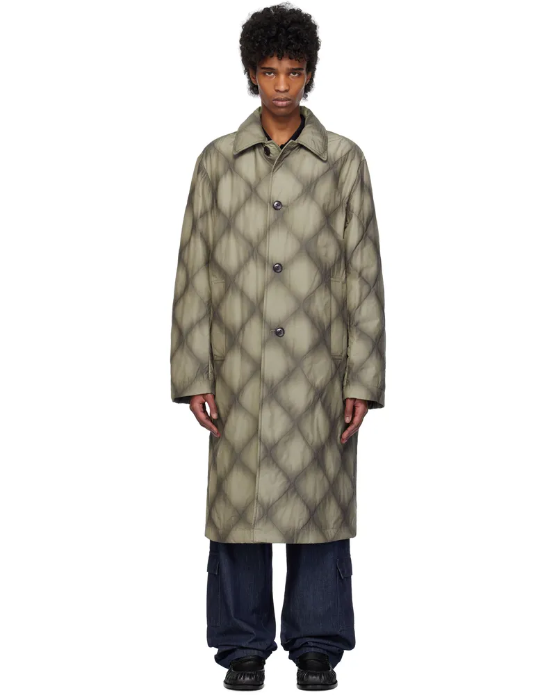 Dries van Noten Gray Duck Canvas Coat Anthracite