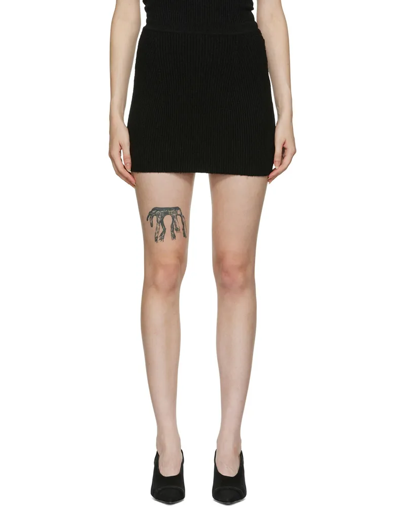 WARDROBE.NYC Black Cotton Miniskirt Black