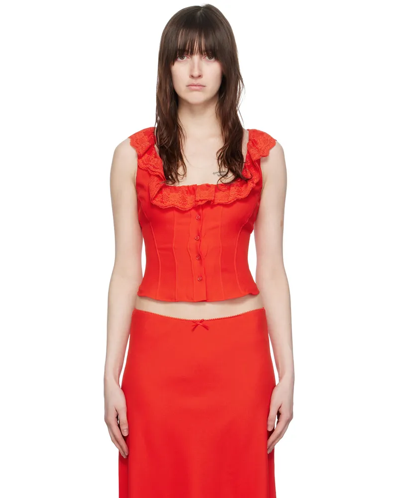 GUIZIO Red Paloma Tank Top Poppy