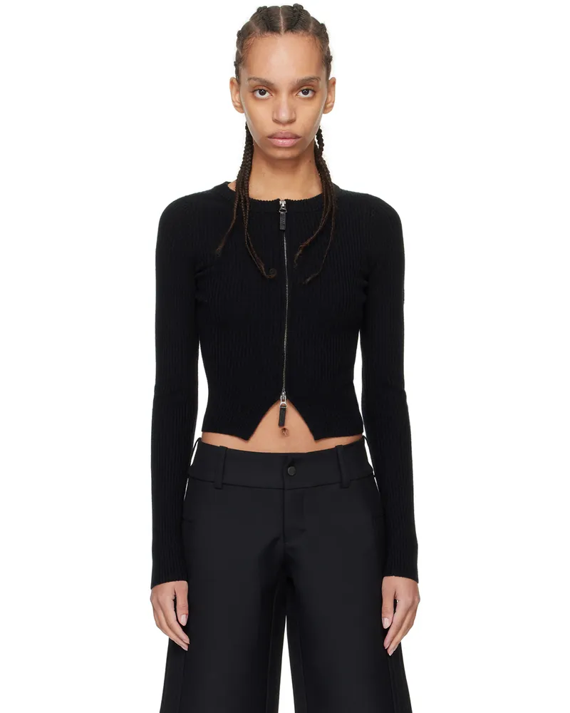 Fax Copy Express Black Zip Sweater Black