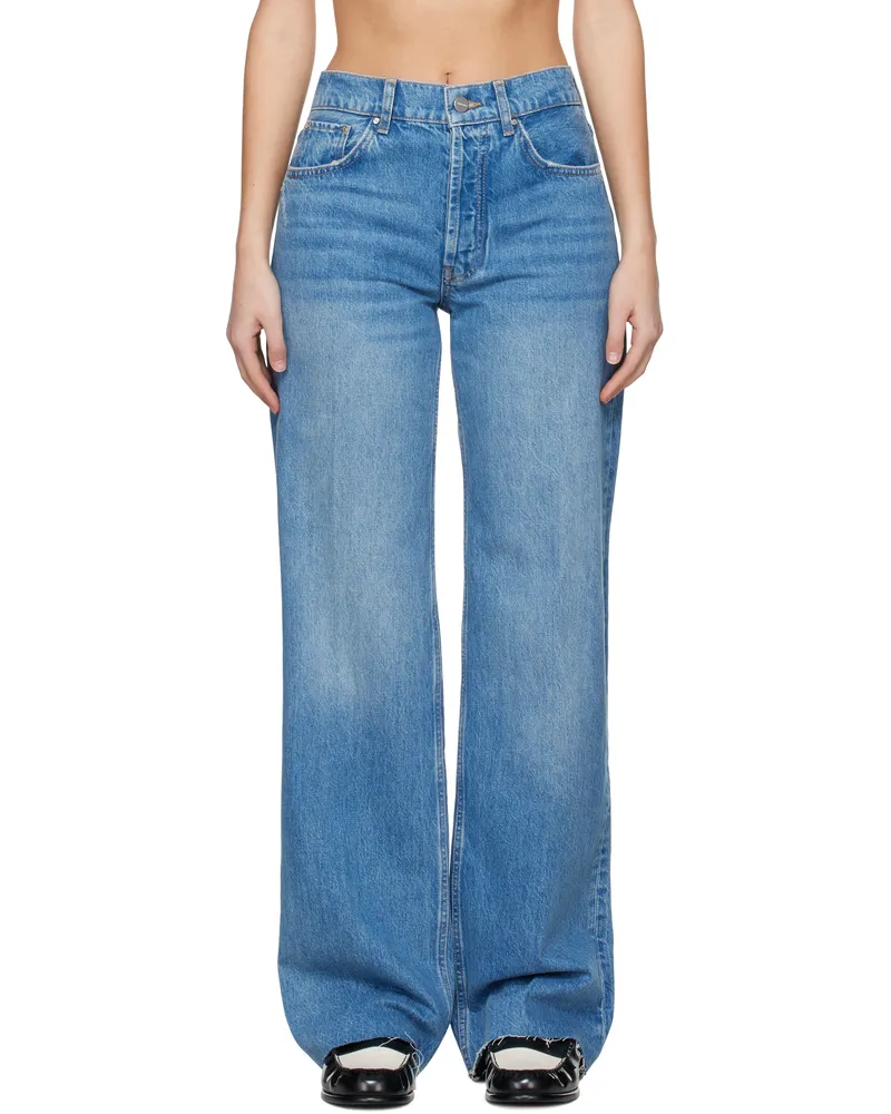 Anine Bing Blue Hugh Jeans Blue
