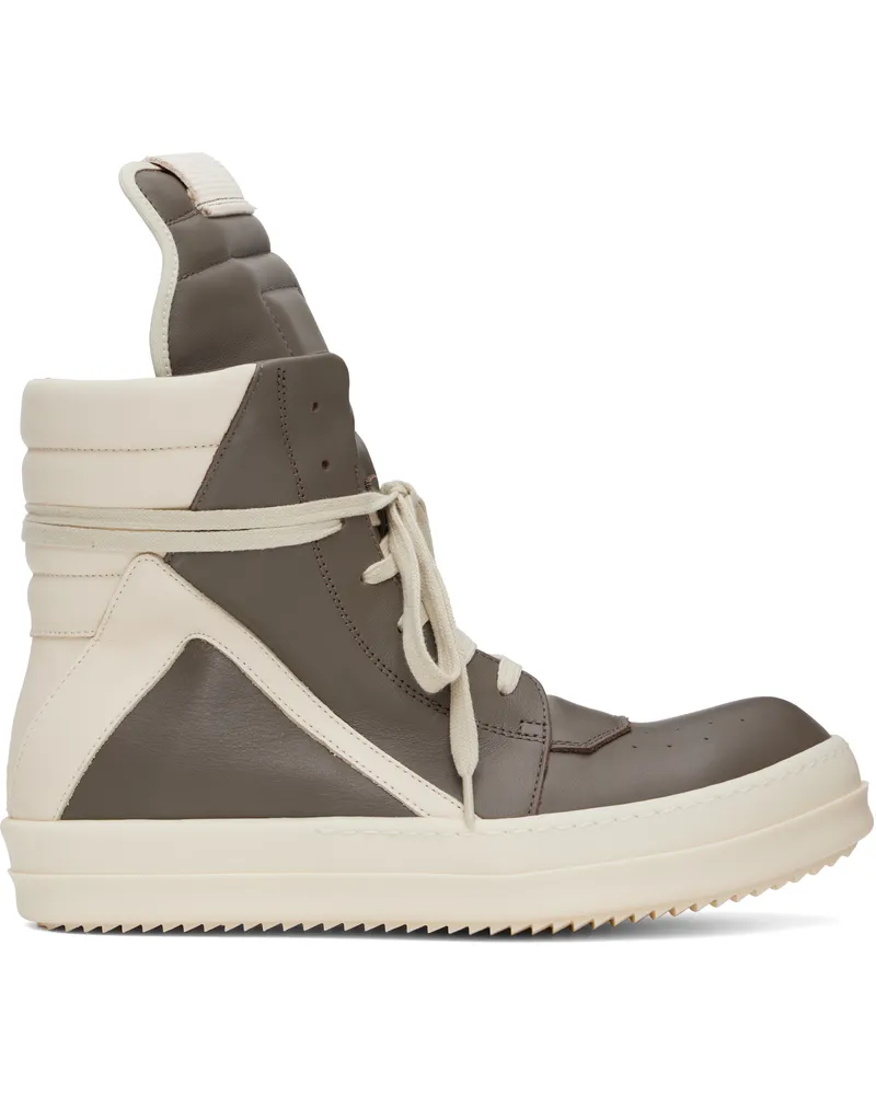 Rick Owens Gray & Off-White Hollywood Geobasket Sneakers 3411