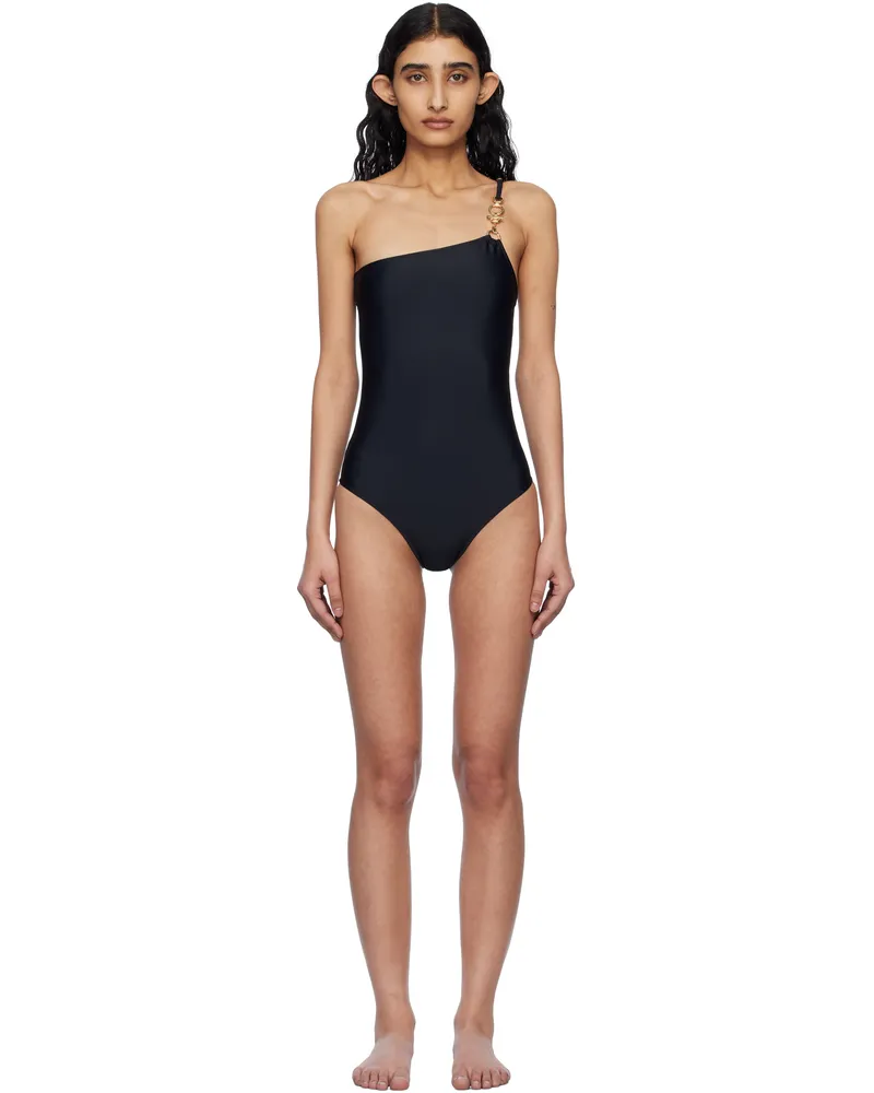 Lanvin Black Asymmetrical Swimsuit Black