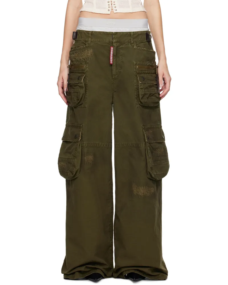 Dsquared2 Khaki Lost Pocket Cargo Pants 727