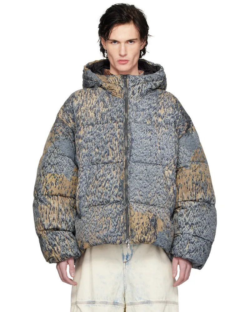 Diesel Blue & Brown W-Bogaert Puffer Jacket 9dma