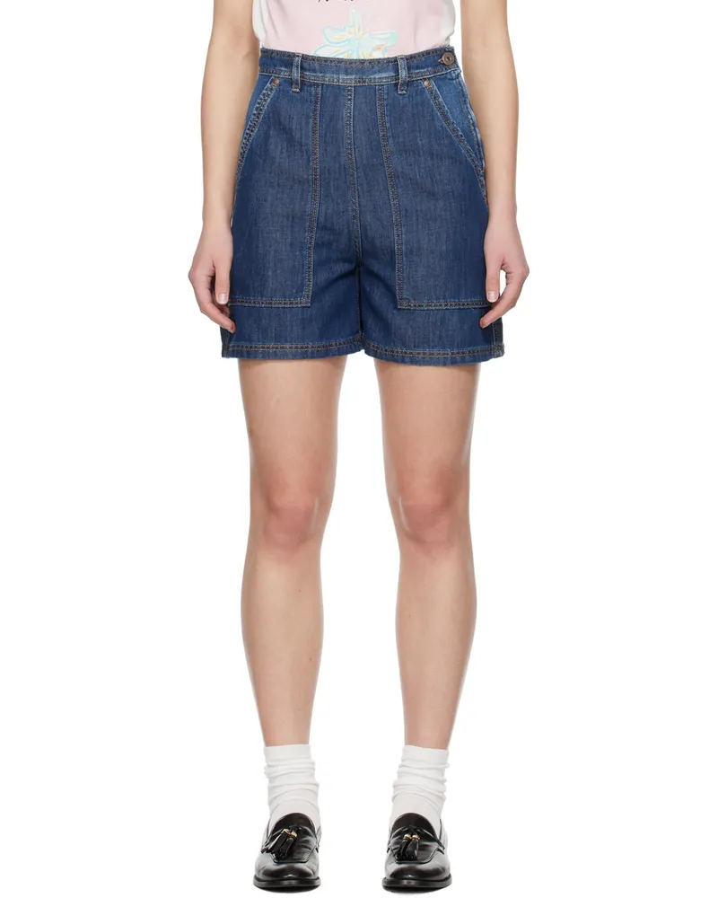 Max Mara Navy Elica Denim Shorts 7