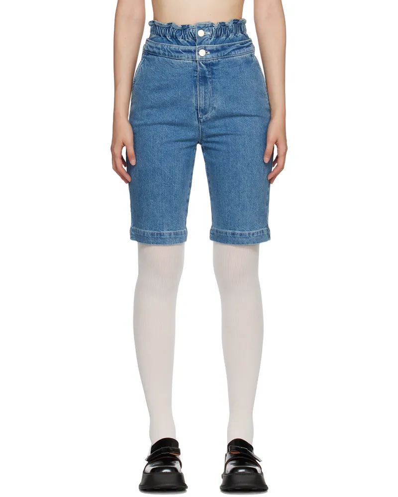 SHUSHU/TONG SSENSE Exclusive Blue Mid-Length Denim Shorts Bl100