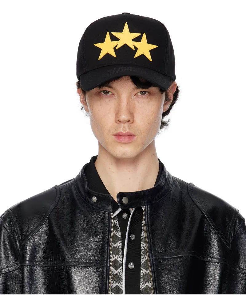 Amiri Black 3 Star Canvas Cap Black